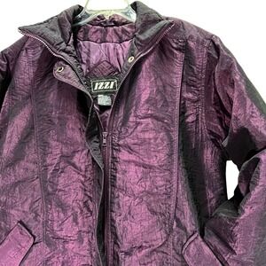 VTG Y2K Metallic Purple Shimmer Coat Full Zip Parka‎ Puffer Womens 2X Izzi